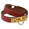 Hermès Rivale Double Tour - Bracelet en cuir rouge 58 Facettes s7ivtb4e40