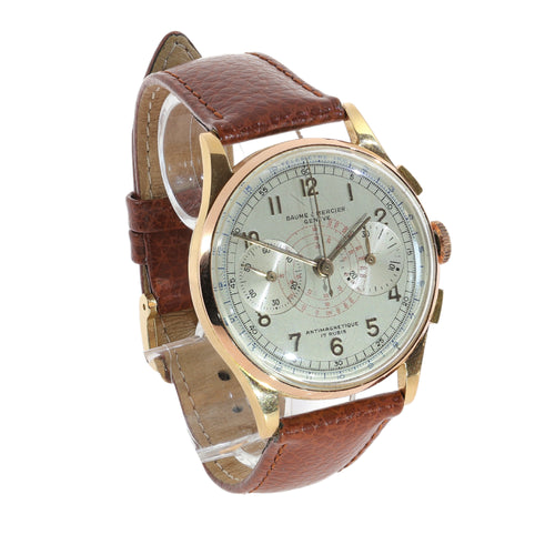 Baume & Mercier Genève - Montre chronographe en or jaune 18K 58 Facettes 26085-0242