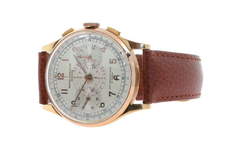 Baume & Mercier Genève - Montre chronographe en or jaune 18K 58 Facettes 26085-0242