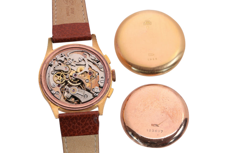 Baume & Mercier Genève - Montre chronographe en or jaune 18K 58 Facettes 26085-0242