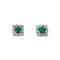 Boucles d'oreilles Boucles d'oreilles - Clous carrés en or blanc 18 ct, émeraudes et diamants 58 Facettes 1609