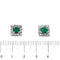 Boucles d'oreilles Boucles d'oreilles - Clous carrés en or blanc 18 ct, émeraudes et diamants 58 Facettes 1609