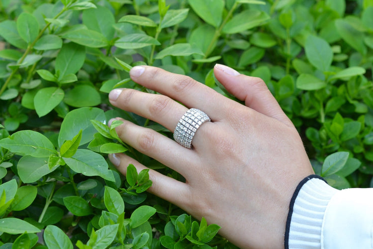 Bague 55 Bague diamants en or blanc 18k 58 Facettes 26760dv