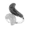 Bague Bague contrariée en or blanc 18 ct pavée de diamants 58 Facettes 29142