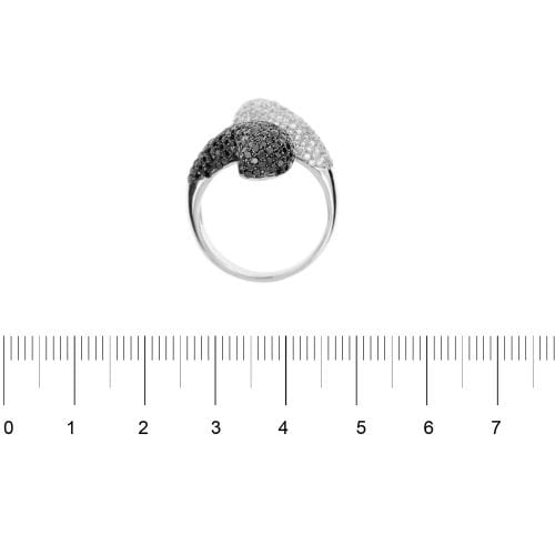 Bague Bague contrariée en or blanc 18 ct pavée de diamants 58 Facettes 29142