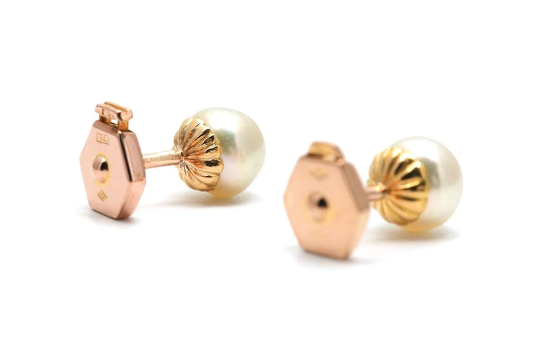 Boucles d'oreilles Boucles d'oreilles contemporaines en or jaune 18 carats et perles 58 Facettes 24012