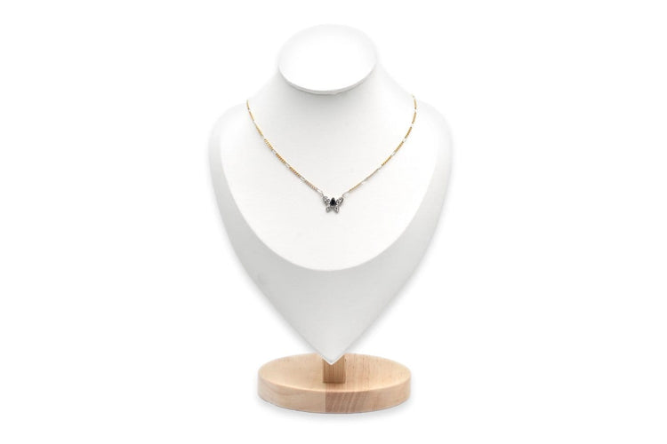 Collier Collier contemporain en or jaune et blanc 18 carats, saphir et diamants taille brillant 58 Facettes 23958