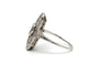 Bague 51 Art déco - Bague en or blanc, émeraudes et diamants 58 Facettes 24043