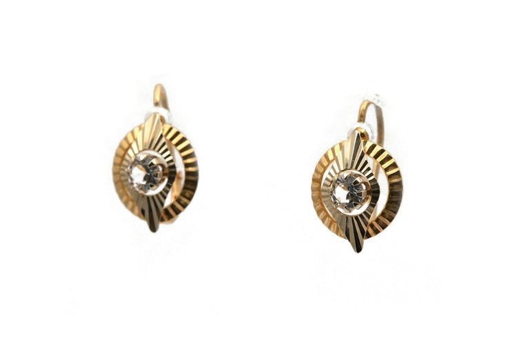 Boucles d'oreilles Art Déco - Boucles d'oreilles en or jaune et saphirs de synthèse 58 Facettes B930