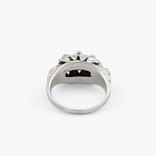 55 Bague ancienne en or blanc et diamants 58 Facettes 37833