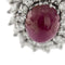 Bague Bague en platine - Rubis cabochon et diamants 58 Facettes 27889