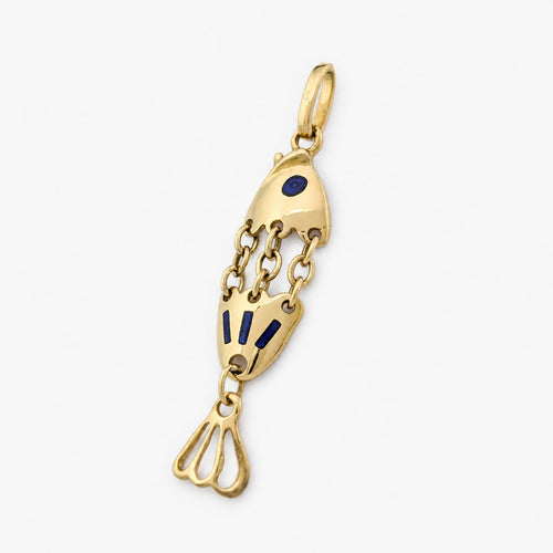 Pendentif poisson articulé en or jaune 58 Facettes 37815