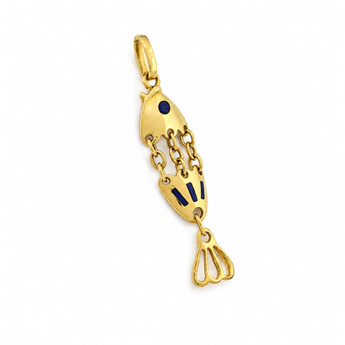 Pendentif poisson articulé en or jaune 58 Facettes 37815