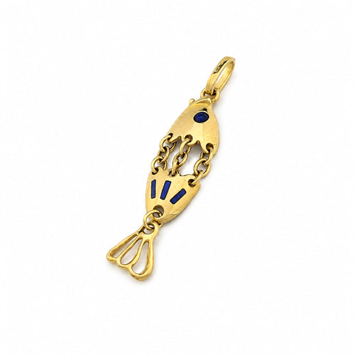Pendentif poisson articulé en or jaune 58 Facettes 37815