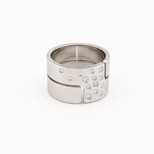51 Dinh Van Seventies - Bague en or blanc et diamants 58 Facettes 37781