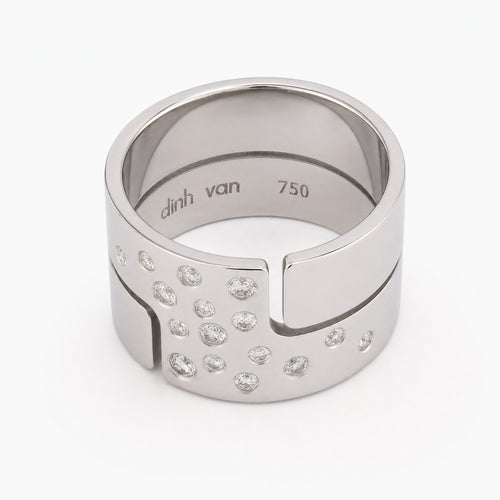 51 Dinh Van Seventies - Bague en or blanc et diamants 58 Facettes 37781