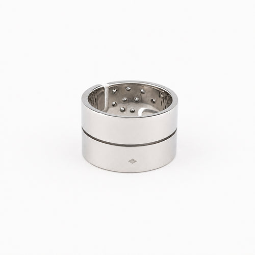 51 Dinh Van Seventies - Bague en or blanc et diamants 58 Facettes 37781
