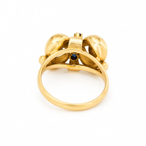54 Bague Art nouveau en or jaune et saphirs 58 Facettes 37712
