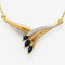 Collier stylisé en or bicolore, saphirs et diamant 58 Facettes 37362