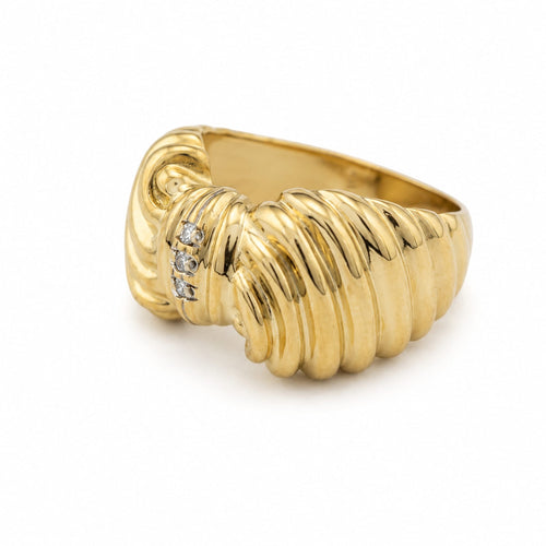 53 Bague nœud en or jaune et diamants 58 Facettes 36879