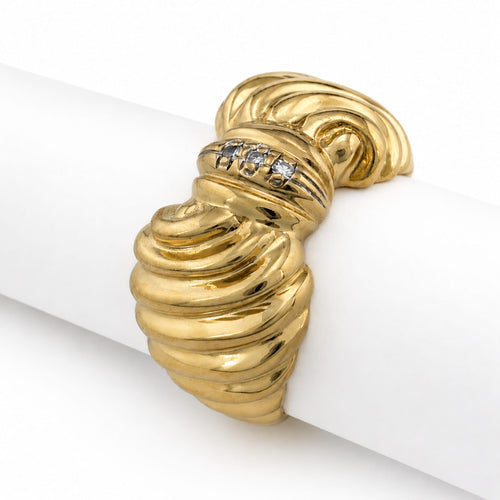 53 Bague nœud en or jaune et diamants 58 Facettes 36879