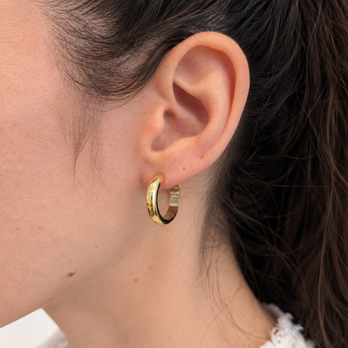 Boucles d'oreilles Boucles d'oreilles créoles bombées en or jaune 58 Facettes 36853