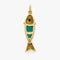 Pendentif poisson en or jaune, onyx et calcédoine 58 Facettes 36847