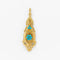 Pendentif ancien floral en or jaune et turquoises 58 Facettes 36799