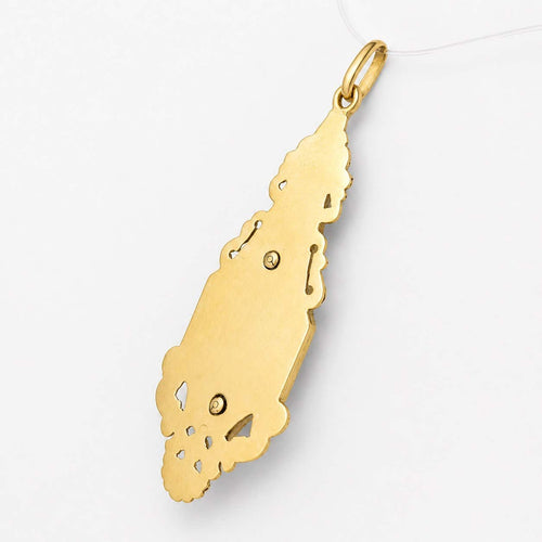 Pendentif ancien floral en or jaune et turquoises 58 Facettes 36799