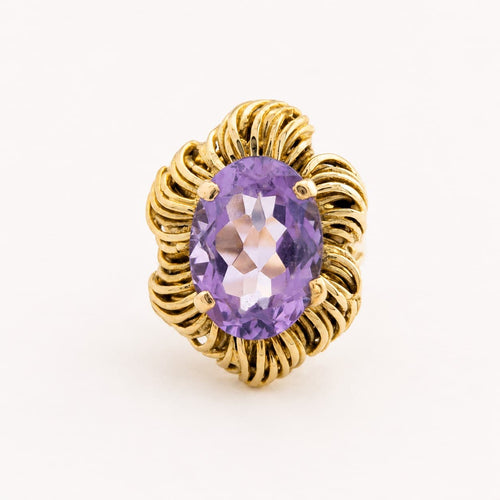 51 Bague en or jaune et améthyste 58 Facettes 35999