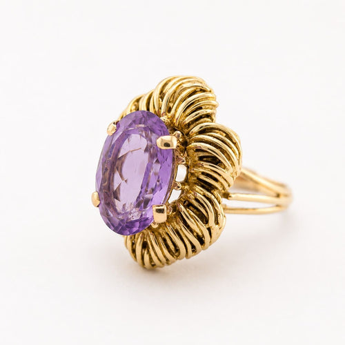 51 Bague en or jaune et améthyste 58 Facettes 35999