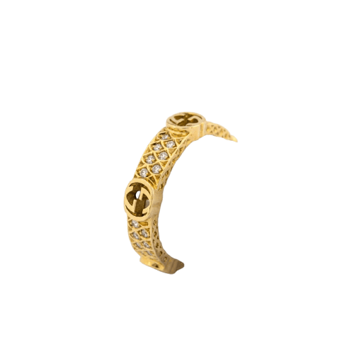 49 Gucci - Bague ajourée en or jaune et diamants 58 Facettes 36785