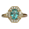 54 Bague en or jaune 18 ct, tourmaline Paraiba et diamants 58 Facettes ring