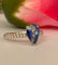 54 ALGT - Bague cocktail en or blanc, saphir de Ceylan et diamants 58 Facettes ring