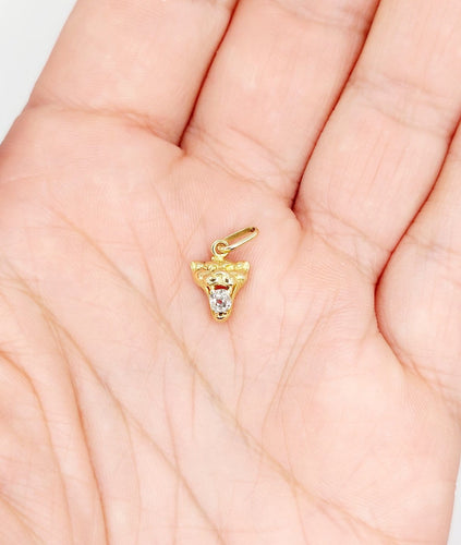 Pendentif tête de tigre en or 18k et diamant taille ancienne 58 Facettes A07644