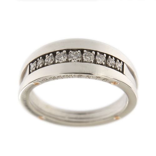 Bague 54 Chimento Aeternitas - Bague rivière en or blanc 18 ct et diamants 0,46 ct 58 Facettes 32439