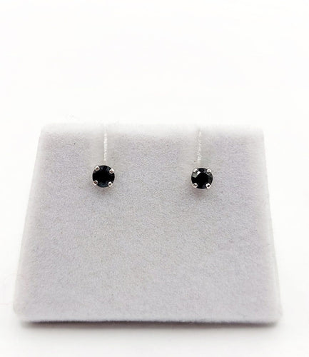 Boucles d'oreilles vintage en or blanc et saphirs 58 Facettes A07555