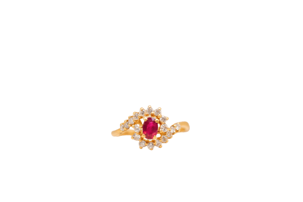 Bague marguerite tourbillon Rubis & Diamants