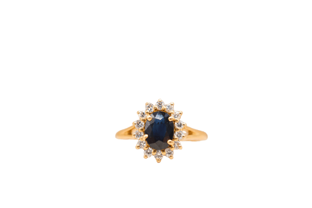 Bague pompadour Saphir Diamants