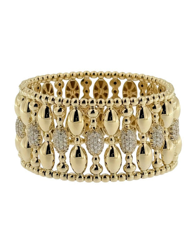 Hulchi Belluni Tresore - Bracelet extensible en or jaune et diamants 58 Facettes BR1576