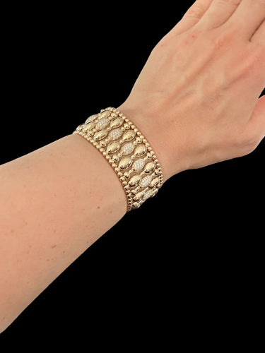 Hulchi Belluni Tresore - Bracelet extensible en or jaune et diamants 58 Facettes BR1576