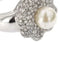 Bague 57 Bague fleur en or blanc 18 ct avec perle et diamants 58 Facettes 10510