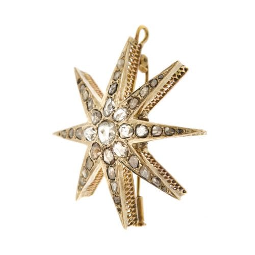 Pendentif Spilla pendentif étoile en or jaune 18 ct et diamants 58 Facettes 29743