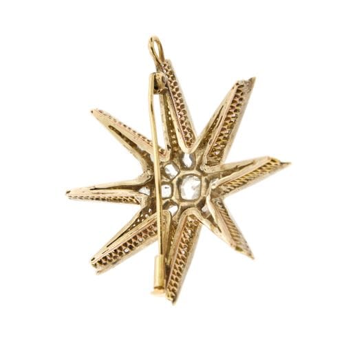 Pendentif Spilla pendentif étoile en or jaune 18 ct et diamants 58 Facettes 29743
