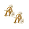 Boucles d'oreilles Boucles d’oreilles puces - Perles Akoya et diamants en or jaune 18 kt 58 Facettes 32421