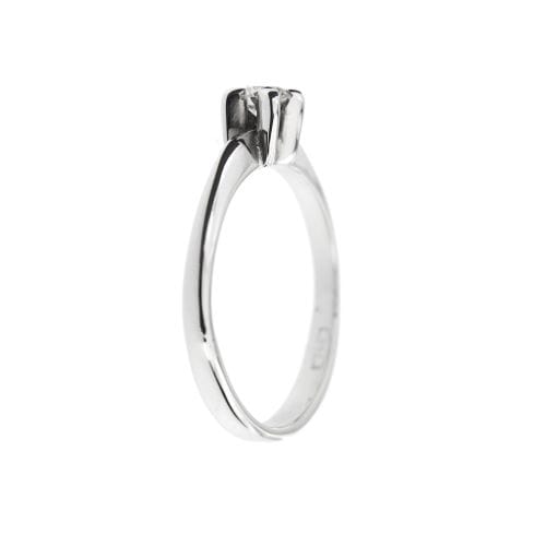 Bague 57 Bague solitaire - Diamant 0,25 ct en or blanc 18 ct 58 Facettes 21483