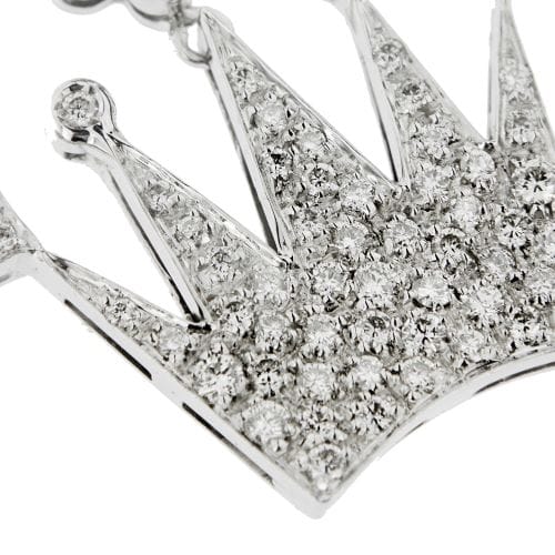 Collier Collier avec pendentif couronne en or blanc 18 ct et diamants 58 Facettes 29948