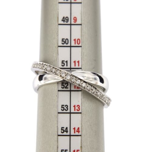 Bague 52 Bague éternité double en or blanc 18 ct et diamants 0,46 ct 58 Facettes 10308