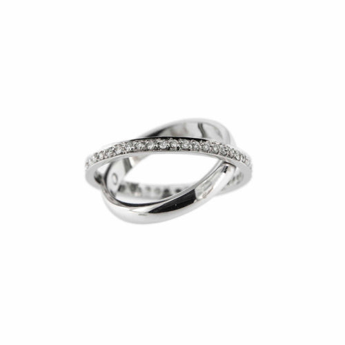 Bague 52 Bague éternité double en or blanc 18 ct et diamants 0,46 ct 58 Facettes 10308