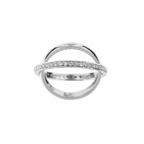 Bague 52 Bague éternité double en or blanc 18 ct et diamants 0,46 ct 58 Facettes 10308